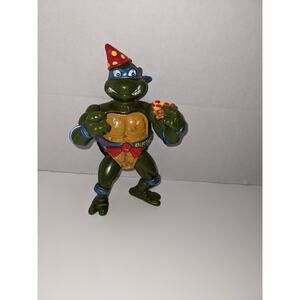Vintage TMNT Bodacious Birthday Leo Ninja Turtles 1992 Action Figure incomplete